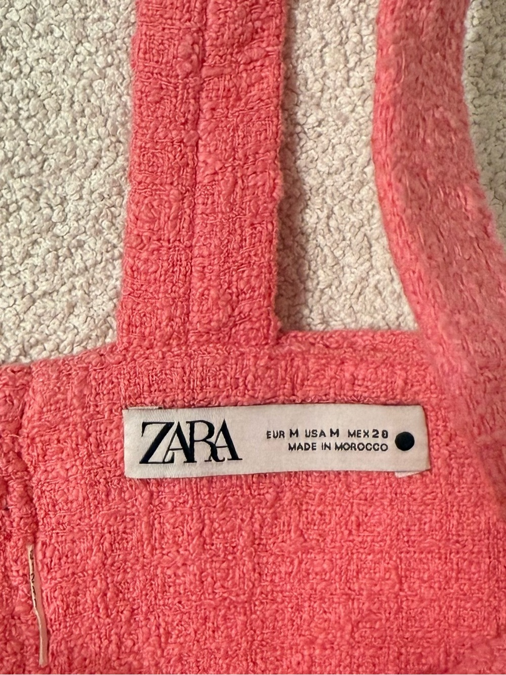 Pink Textured Tweed crop Top - Picture 2 of 3
